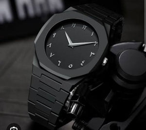Full Black Aura Quartz Watch – Lightweight Analog Design, Premium Quality Finish, Stylish Wrist Watch for Men & Boys | Available in Full Black & Black-White (Without Box)