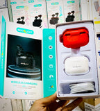 Moonlight New Model Bluetooth AirPods Pro 2 With Magnetic Design Wireless Charging Case Buzzer Volume Control Big Battery And Bluetooth Pouch (White)