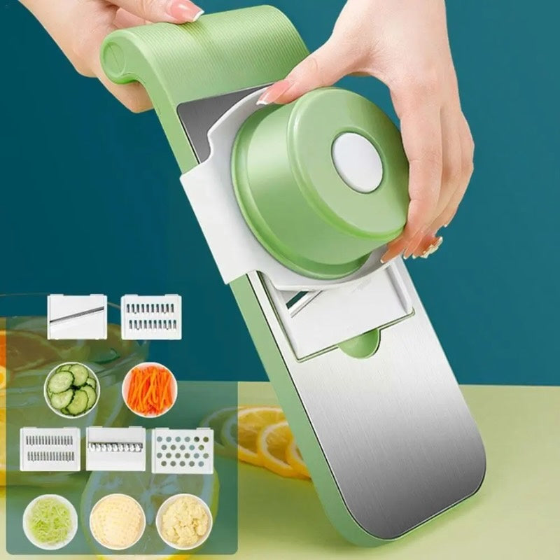 Multifunctional 5-Blade Vegetable Cutter & Grater | Stainless Steel Kitchen Tool Cut, slice, shred, peel
